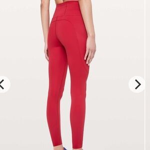 $128 Lululemon Fast and Free Tight 28" *Non-Reflective Dark Red